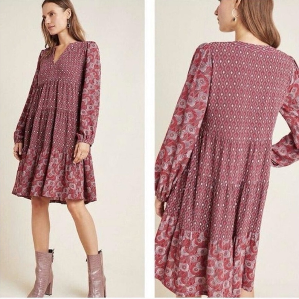 Anthropologie Maeve Amber Tiered Tunic